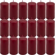 Set de lumânări pilon, 11,5 cm, Ø 6 cm, vișiniu, 18 buc.