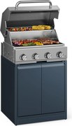 Klarstein WaldChef Outdoor Bucătărie | Grătar pe gaz | 4 arzătoare | 30 mbar | 12800 W | Grătar fontă | Oțel inoxidabil