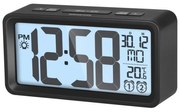Ceas deșteptător cu afișaj LCD cu termometru 2xAAA negru Sencor