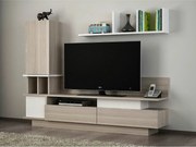 Mobilier living COMO, alb/stejar, PAL melaminat, 4 piese, 149x32x171 c