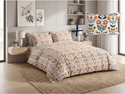 Set de lenjerie din polybumbac FOLKLORIA POLY colorat + husa de perna 50 x 70 cm GRATUIT