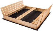 Sandpit cu bănci 160cm + folie de acoperire + agrotextil SUN