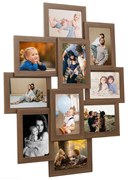 vidaXL Ramă foto colaj maro deschis, pentru 10 foto x (10x15 cm), MDF