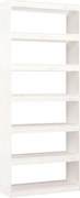 vidaXL Bibliotecă/Separator cameră, alb, 80x30x199,5 cm lemn masiv pin