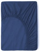 Cearșaf elastic din bumbac Good Morning, 140 x 200 cm, albastru închis