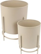 Set de suporturi metalice pentru flori Celano bej, 2 buc.