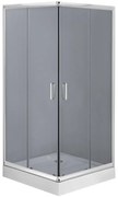 Cabina de dus patrata Deante Funkia cu usi culisante 90x90cm finisaj crom lucios
