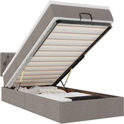 vidaXL Cadru de pat otoman cu saltea Taupe 90x190cm Material