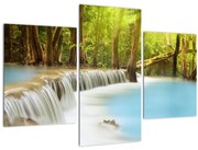 Tablou cu cascada Huai Mae Kamin în pădure (90x60 cm)