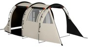 Outsunny Cort de Camping pentru 4-5 Persoane cu Capac Blackout, Cort Tunel Impermeabil cu Geantă de Transport, 460x230x180 cm, Kaki | Aosom Romania