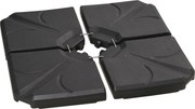 Outsunny Set 4 Baze Umbrelă Grădină din Plastic HDPE, Rezistente la Apă/Nisip, 103x103x8.3 cm, Negru | Aosom Romania