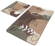 Covorașe de baie maro 2 buc. din catifea 60x100 cm Abstract Faces – Mila Home