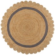 Covor gri/în culoare naturală țesut manual rotund din iută ø 160 cm Grace Grey – Flair Rugs