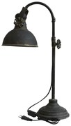 Lampă de birou din metal, finisaj negru antichizat, H53 cm, Factory
