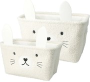 Hatu Set de coșuri de depozitare pentru copiiIepure, 2 bucăți, crem