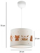 Lustră pentru copii CANDY 1xE27/40W/230V alb/maro