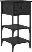 vidaXL Dulap de noapte cu sertar Stejar Negru 33.5 x 36 x 70 cm