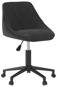 vidaXL Scaun de masă pivotant, negru, catifea
