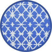 vidaXL Covor de exterior, ARAKIL albastru și alb, Ø120 cm, PP