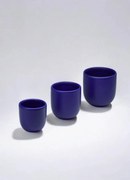 Set 3 Pahare Cafea NOVUM Velaris Cobalt Blue (80 ml + 150 ml + 250 ml) - Gresie Ceramica Glazurata Manual