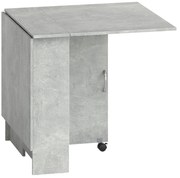 HOMCOM Masă Pliabilă din Lemn cu Roți, pentru 4-6 Persoane, 75x140x75 cm, Gri | Aosom Romania