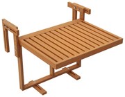 Outsunny Masă Suspendată de Exterior, Masă Reglabilă pentru Balustradă, Blat Suport cu Montare pe Perete, 68x65x40,5-55 cm, Tec | Aosom Romania