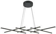 Lustra LED suspendata design geometric Halo negru