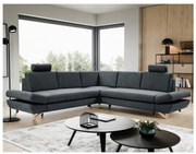 Colțar extensibil tapițat AVESTA, cu spațiu de depozitare, în formă de L, antracit