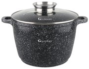 Oala cu dozator de grasimi Goldmann GM-0628, 10 L, 28 cm, Acoperire marmura, Inductie, Negru