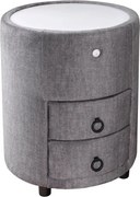 Noptiera rotunda cu iluminat LED SIGNUM 55cm catifea gri