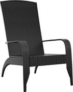 vidaXL Scaun de grădină Adirondack, negru, din poliratan