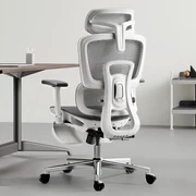 HBADA E2 Scaun ergonomic, cotiere reglabile 3D, suport lombar reglabil, spătar reglabil inaltime, pivotant, suport picioare, Gri