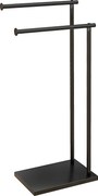 HOMCOM Suport Prosoape cu 2 Brațe, Suport Baie din Metal, 35,5x20x78 cm, Negru | Aosom Romania