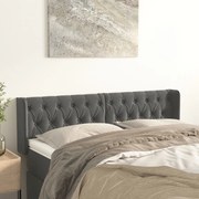 vidaXL Tăblie de pat cu aripioare gri închis 147x16x78/88 cm catifea