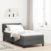 vidaXL Pat boxspring cu saltea Gri închis 80 x 200 cm țesătură