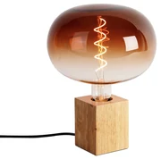 Lampă de masă rustică din lemn natural, cu LED G220 - Bloc