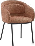 Scaun cu cotiere FLORENZ, material textil rosu ruginiu