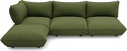 Sumo Corner Sofa Canapea modulara Bouclé, culori multiple - Fatboy Culoare: verde cu frunze