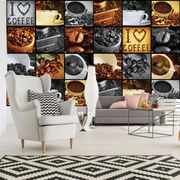 Fototapet - I Love Coffee - colaj (254x184 cm)
