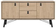 Comodă în culoare naturală cu aspect de lemn de stejar 150x72x40 cm Ry – Tvilum