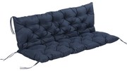 Outsunny Pernă Matlas pentru șezut și spătar pentru banc de grădină balansoar canapea 3 locuri confort superior 150 x 98 x 8 cm Albastru | Aosom Romania