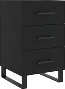 vidaXL Noptieră, negru, 40x40x66 cm, lemn compozit