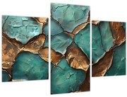 Tablou - Pictură verde-auriu (90x60 cm)