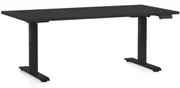 Masa inaltime reglabila OfficeTech D, 160 x 80 cm, bază neagră, negru