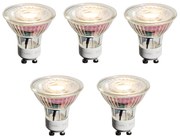 Set de 5 becuri LED GU10 50mm, dimabile, clare, 4.9W 450 lm 2700K