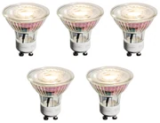 Set de 5 becuri LED GU10 de 50 mm, reglabile, clare, 4,9 W, 450 lm, 2700 K