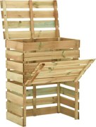 vidaXL Compostor de grădină din șipci, 80x50x100 cm, lemn pin tratat