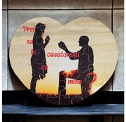 Puzzle cu poaza, 23x17 cm, forma inima, personalizat