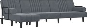 vidaXL Canapea extensibilă în formă de L gri 260x140x70 cm catifea