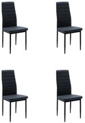 Set 4 Scaune Bucatarie/Dining Kleo 2 Piele Ecologica Gri Antracit